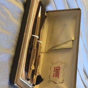 14K gold filled Cross pen pencil set